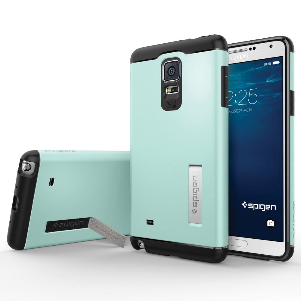 Spigen Samsung Galaxy Note 4 Case Slim Armor (Mint, Retail Packaging)