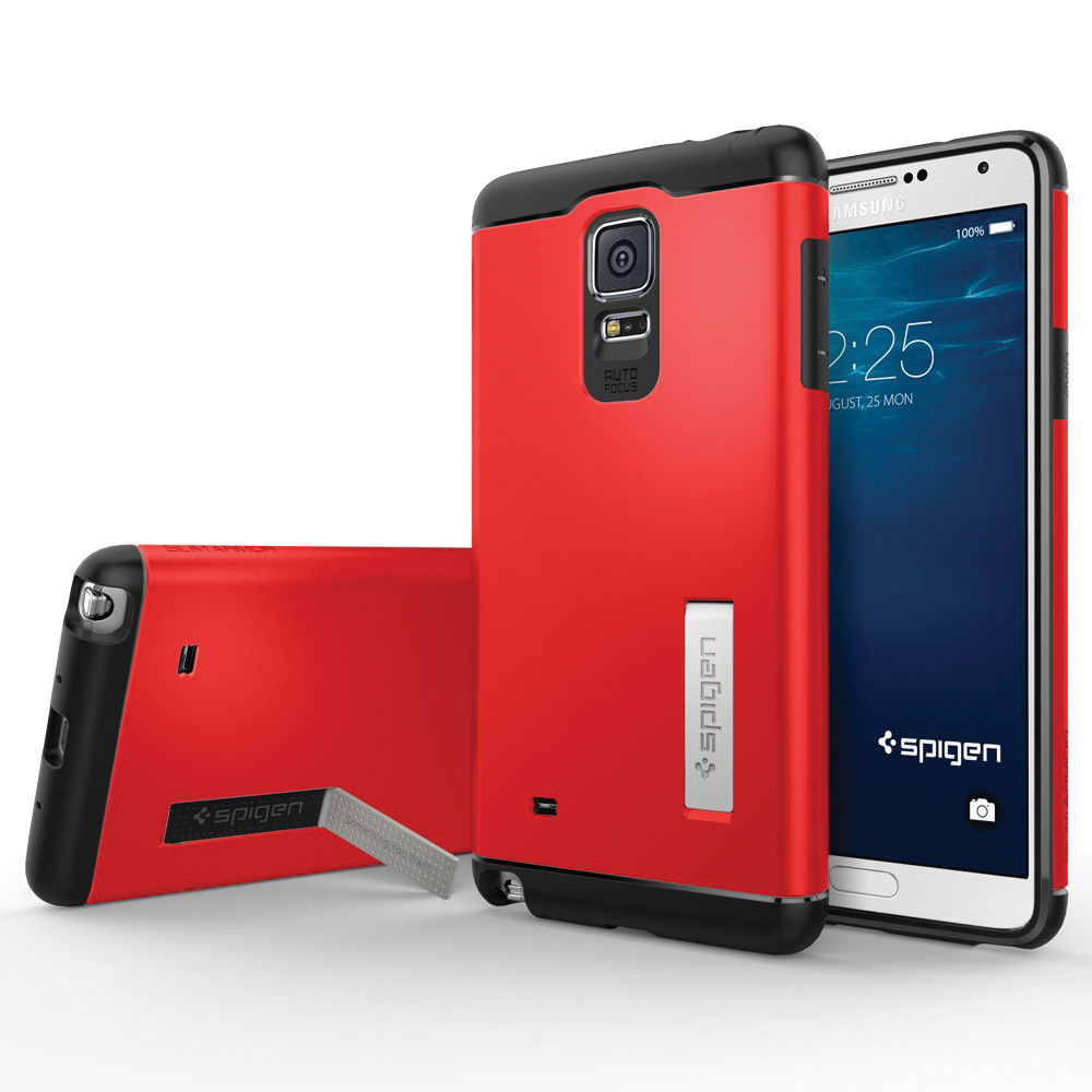 Spigen Samsung Galaxy Note 4 Case Slim Armor (Electric Red, Retail Packaging)
