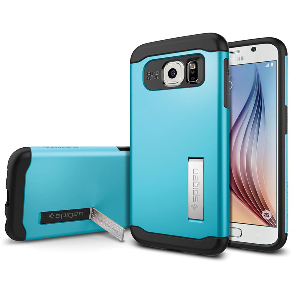 Spigen Samsung Galaxy S6 Case Slim Armor (Electric Blue, Retail Packaging)