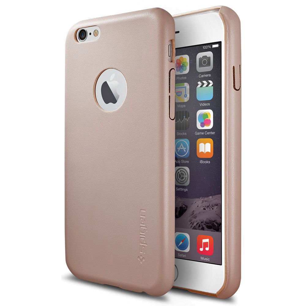 Spigen Leather Fit Case for iPhone 6 (Soft Pink)