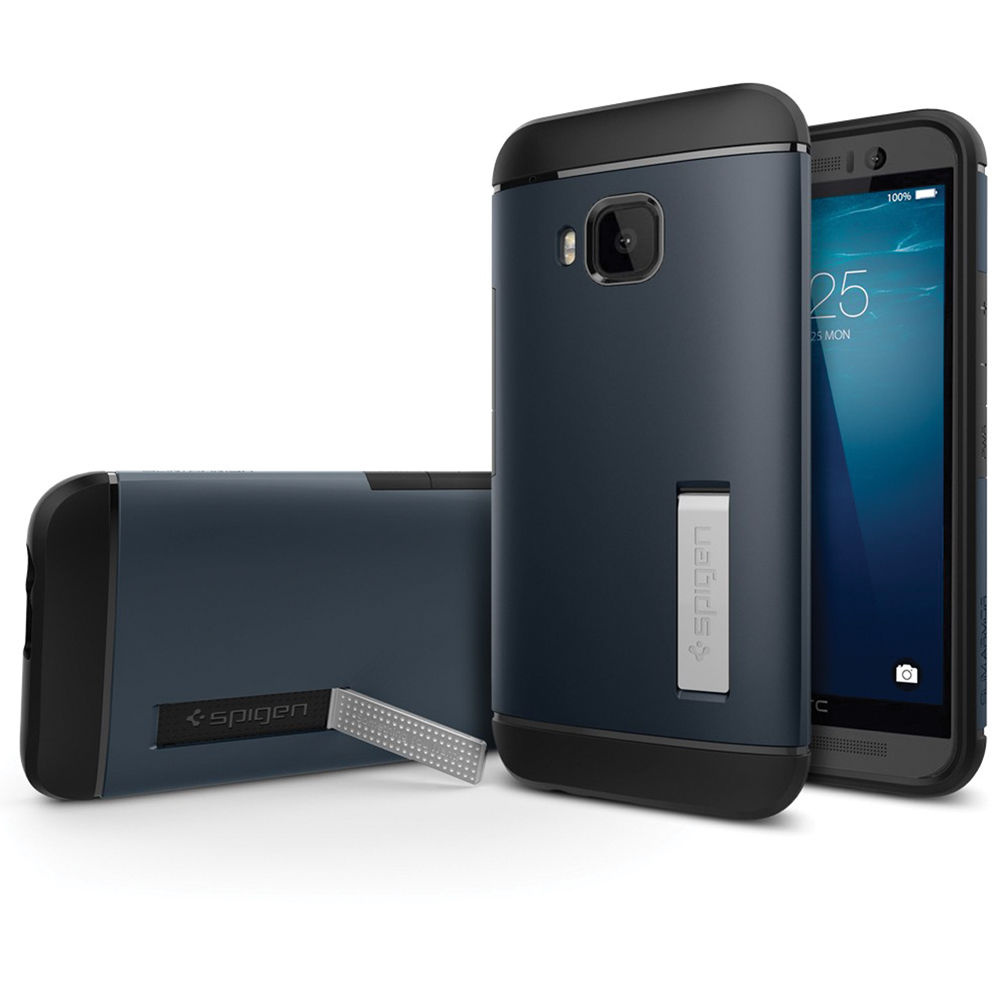 Spigen HTC One M9 Case Slim Armor (Metal Slate, Bulk Packaging)