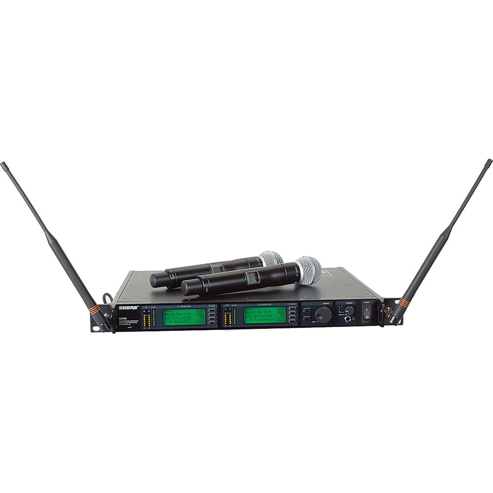 Shure Dual Transmitters UHF-R Wireless Microphone System (H4: 518 - 578MHz) SM58