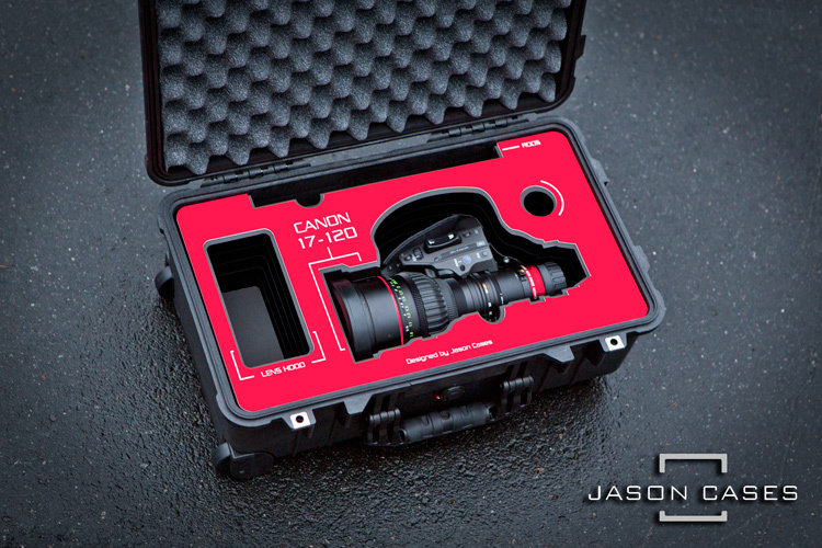 Jason Cases Canon 17-120mm Lens Case with Red overlay