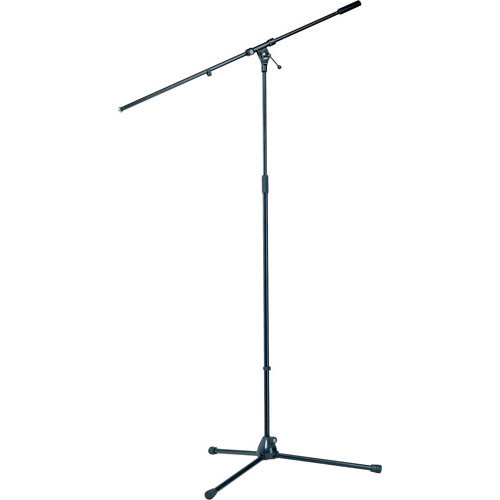 K&M 21021 Tripod Microphone Stand with Boom  (110 - 200cm) Black