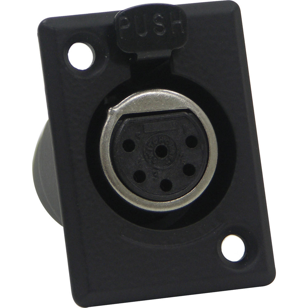Switchcraft D Series 6-Pin XLR Female (Black Finish, Silver Pins)