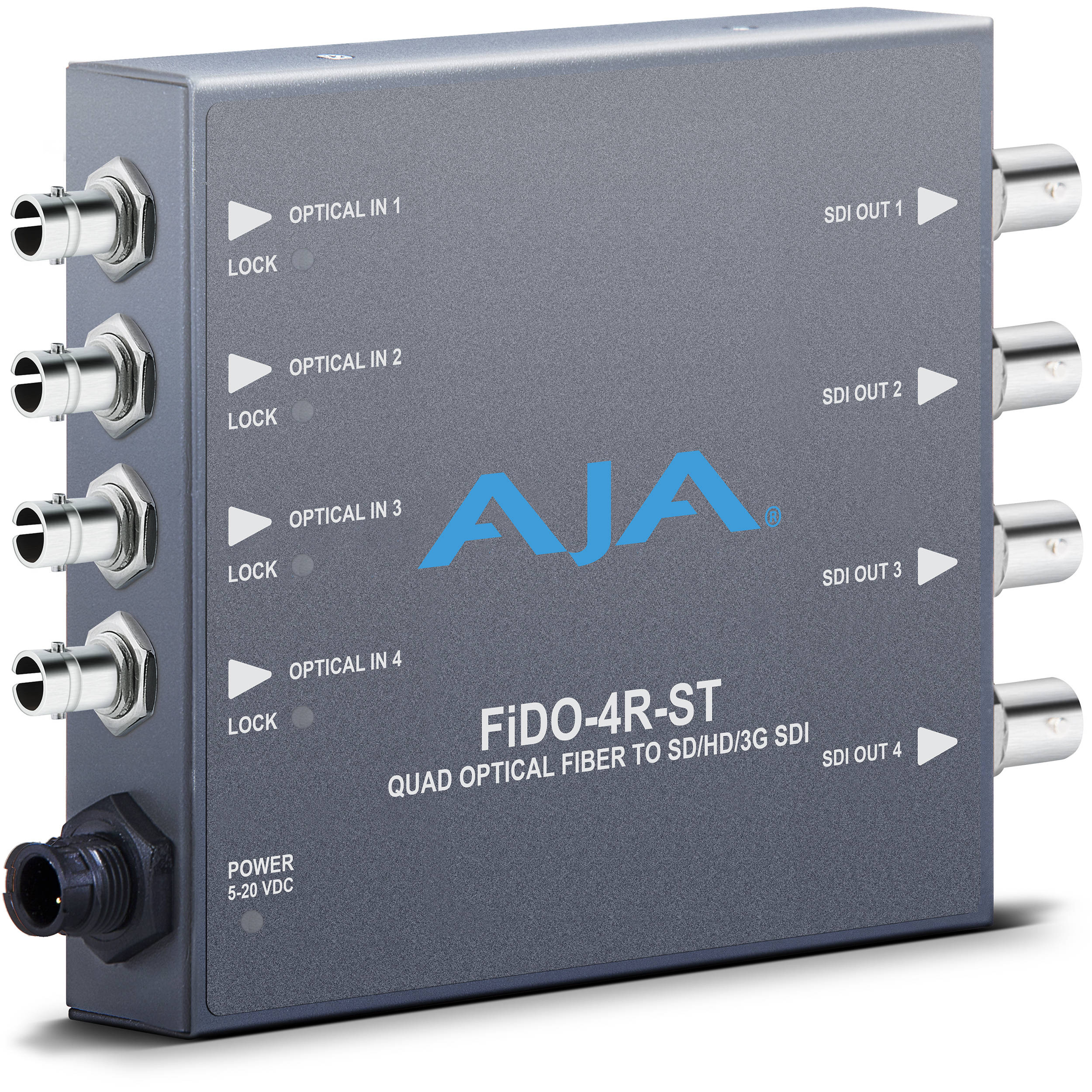 AJA FiDO Quad Channel ST Fiber to 3G-SDI Mini Converter