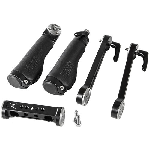 Wooden Camera Rosette Handle Kit (Black Leather)