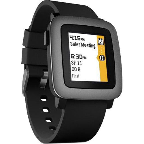 Pebble Time Smartwatch (Black with Black Bezel)