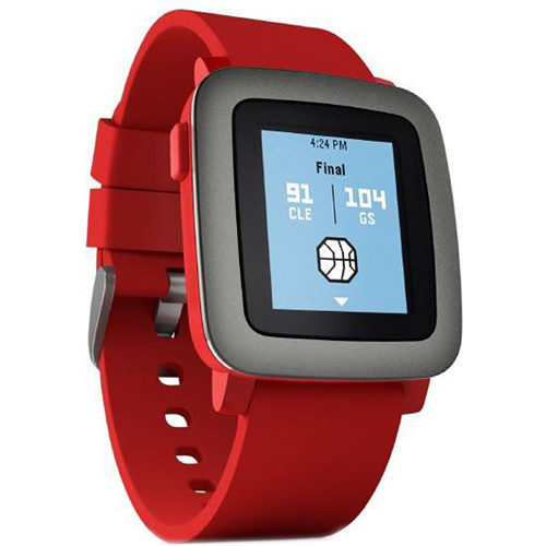 Pebble Time Smartwatch (Red with Black Bezel)