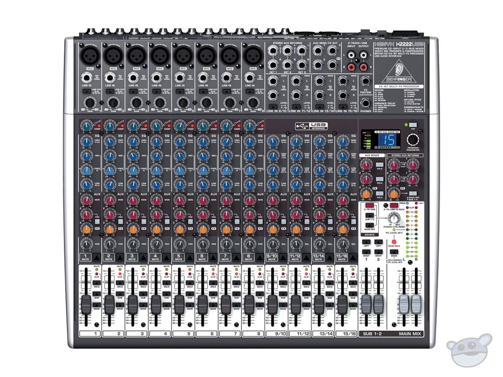 Behringer XENYX X2222USB - 22-Input USB Audio Mixer with Effects