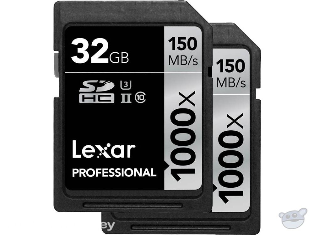 Lexar 32GB Professional 1000x UHS-II SDHC Memory Card (2-Pack, Class 10, UHS Speed Class 3)
