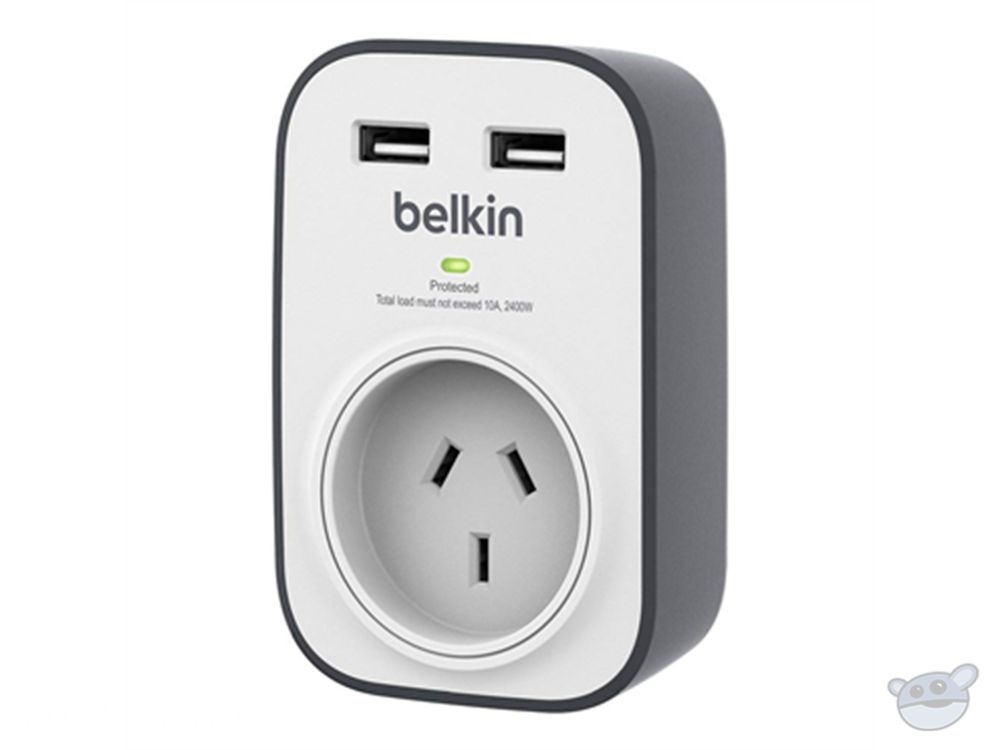 Belkin SurgeCube 1 Outlet Surge Protector with 2 x 2.4A Shared USB Charging