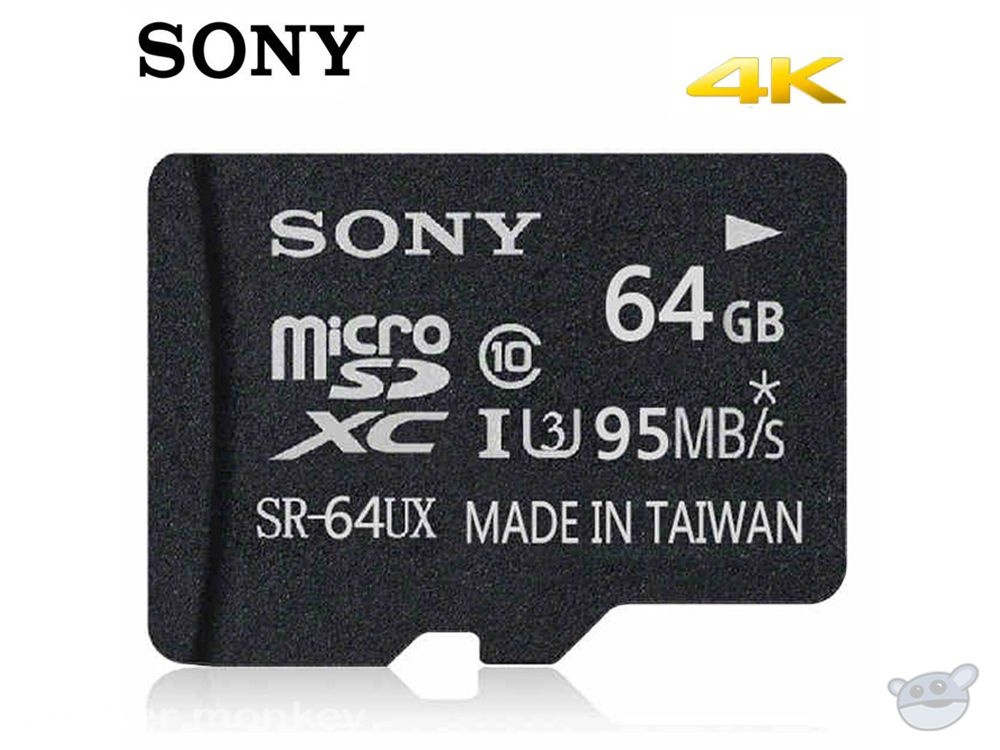 Sony 64GB High Speed microSDXC UHS-I Memory Card (Class 10, U3)