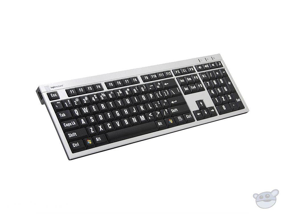 LogicKeyboard XLPrint PC Slim Line Keyboard with Large Print (White on Black)