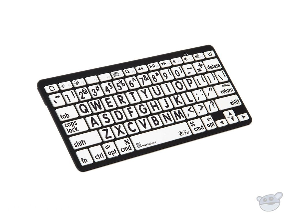 Logickeyboard Large Print Bluetooth Mini Keyboard (Black on White, American English)