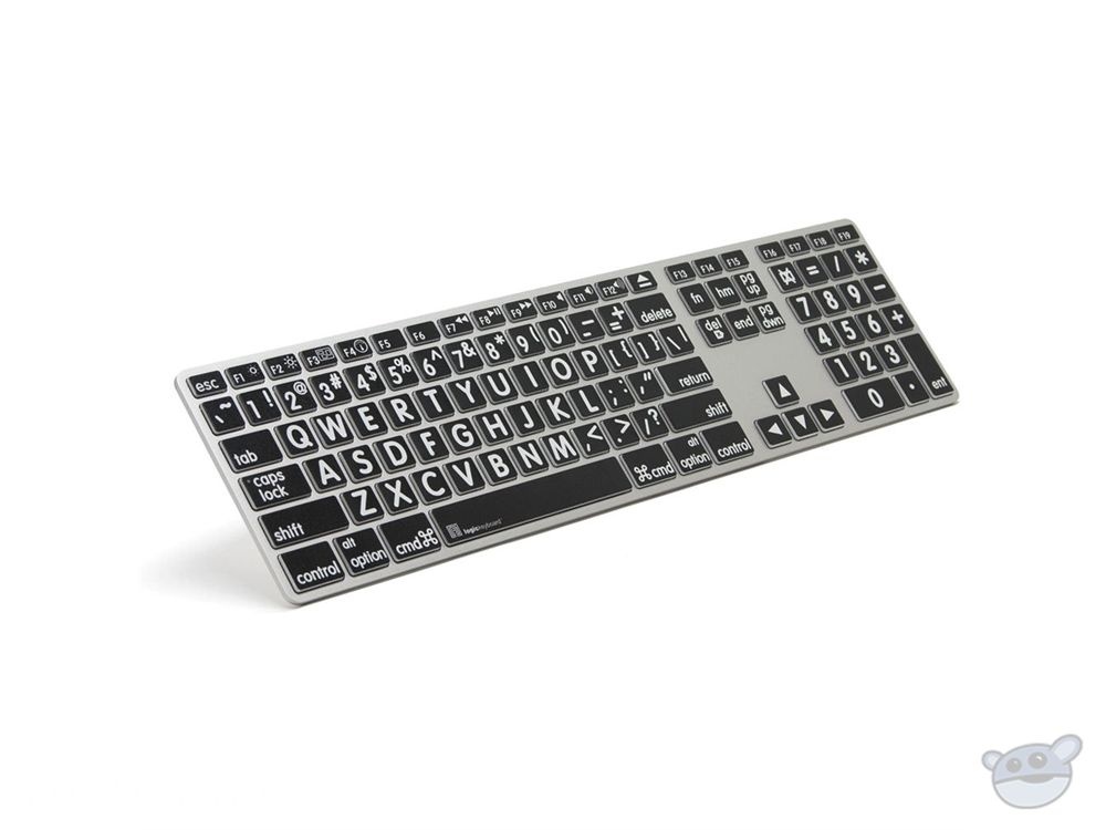 LogicKeyboard XL Print - American English - Apple Advance Keyboard (White on Black)