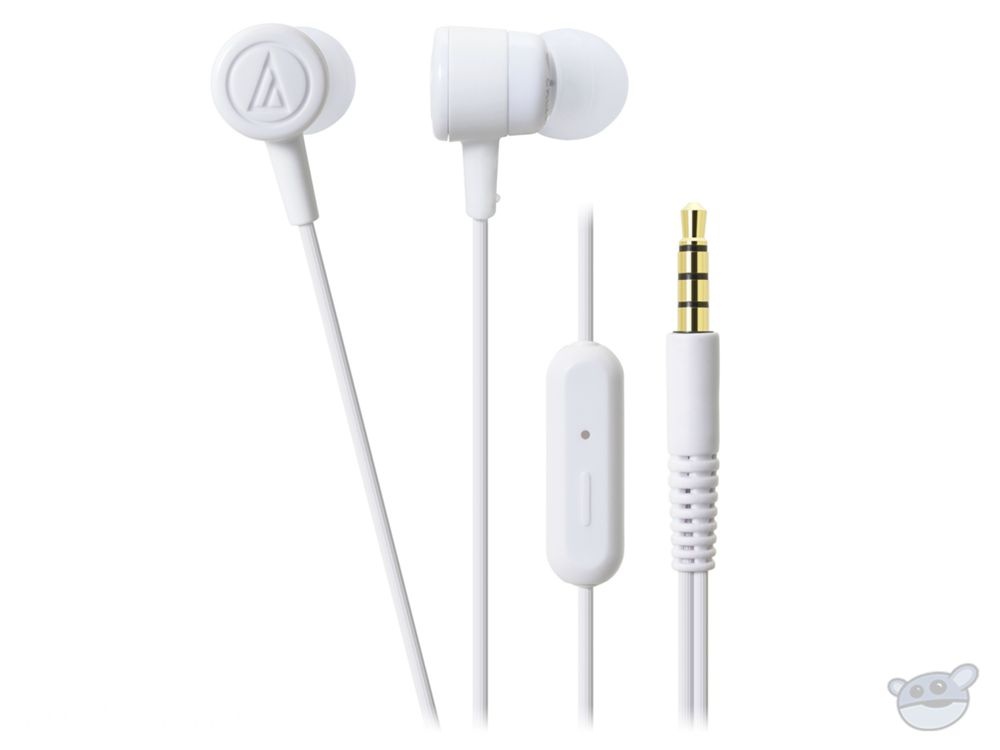 Audio Technica ATH-CKL220iS In-Ear Headphones and Control for iPhone (White)
