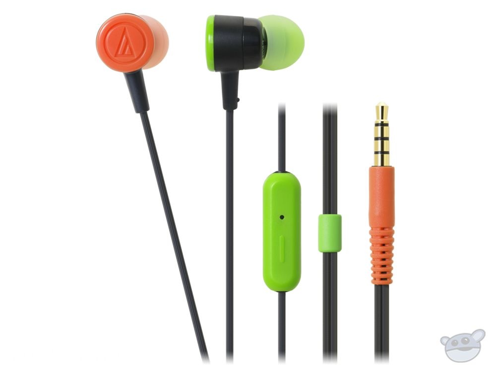 Audio Techinca In-Ear Headphones and Control for iPhone (Black Crazy)