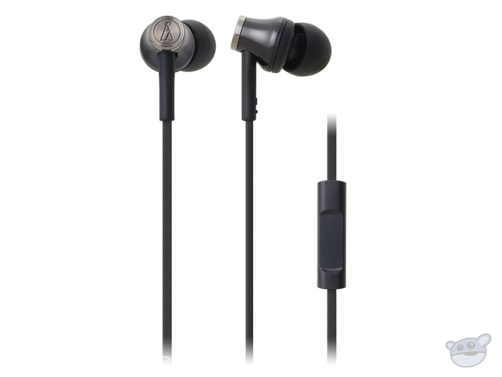 Audio Technica ATH-CK330iS In-ear Headphones with Inline Control and Mic (Black)