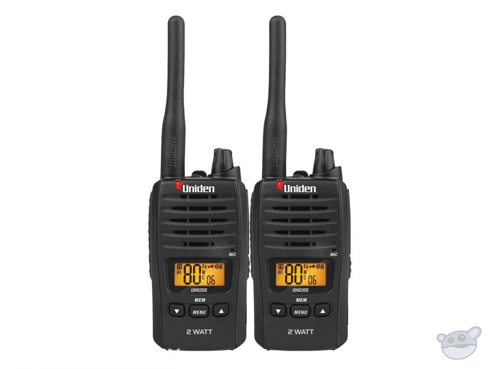 Uniden UH820S-2 80 Channel 2 Watt UHF Handheld Radio (2Pk)