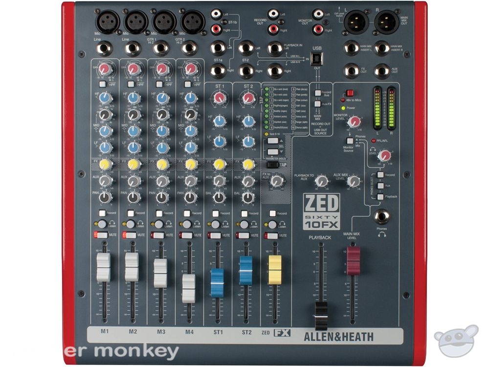 Allen & Heath ZED60-10FX - 6 Channel Mixer with Digital Effects