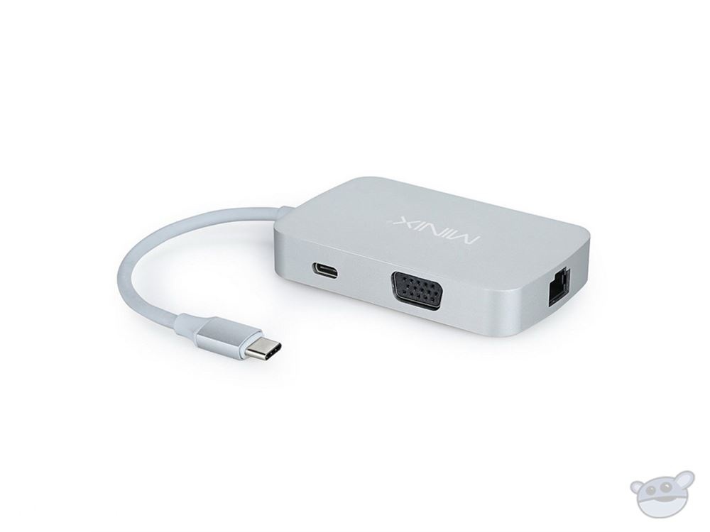MiniX NEO USB-C Multiport Adapter with VGA (Silver)