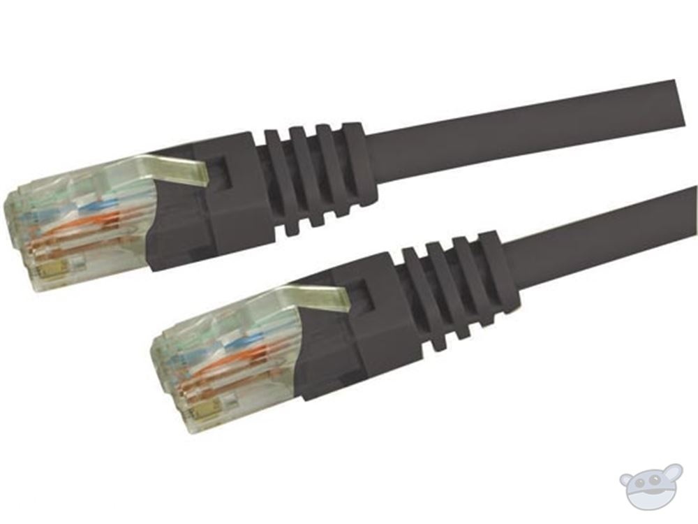 DYNAMIX 1M Cat5E UTP Patch Lead - Slimline Molding & Latch Down Plug (Black)
