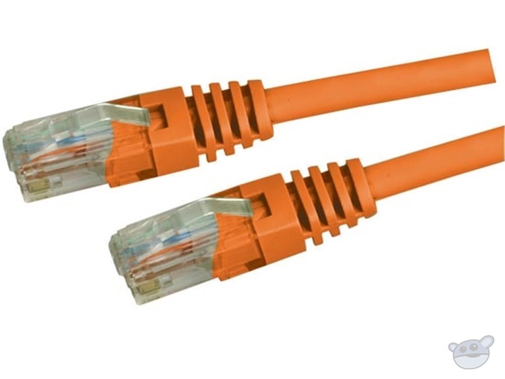 DYNAMIX 1M Cat5E UTP Patch Lead - Slimline Molding & Latch Down Plug (Orange)