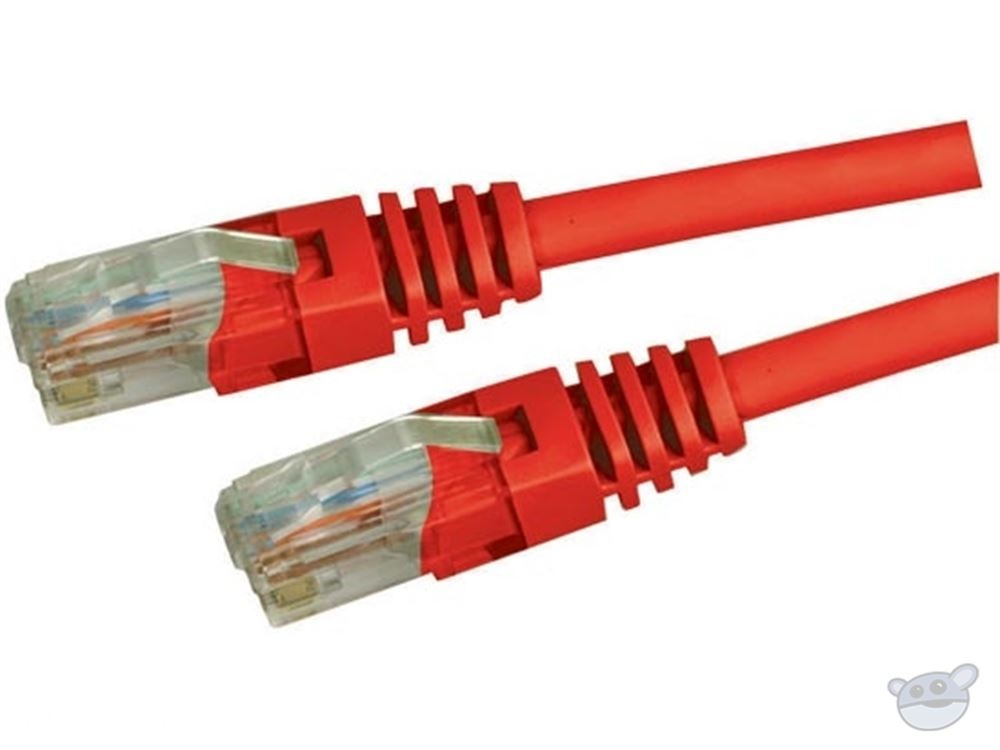 DYNAMIX 1M Cat5E UTP Patch Lead - Slimline Molding & Latch Down Plug (Red)