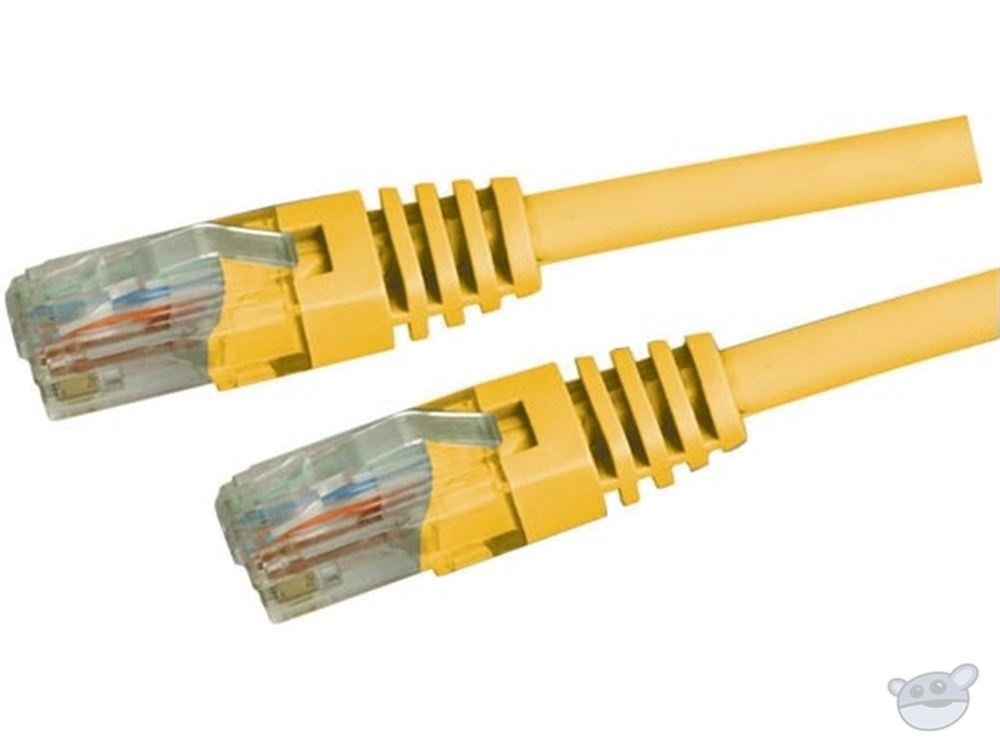 DYNAMIX 1.5M Cat5E UTP Patch Lead - Slimline Molding & Latch Down Plug (Yellow)