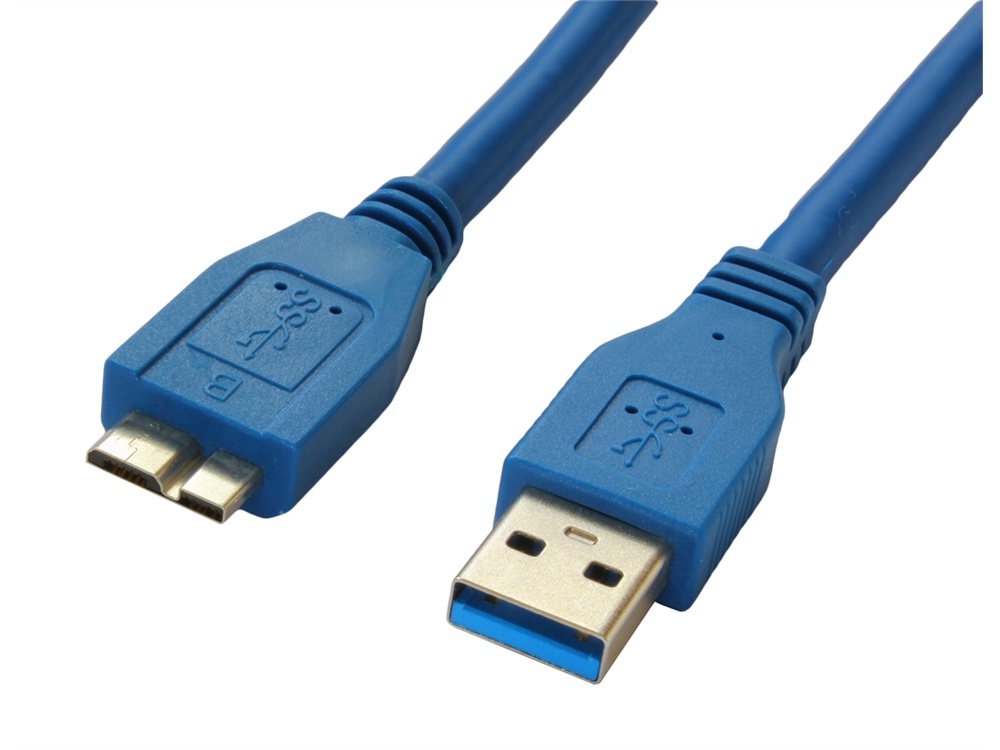 DYNAMIX USB 3.0 Type Micro B Male to Type A Male Connector (Blue, 1 m)