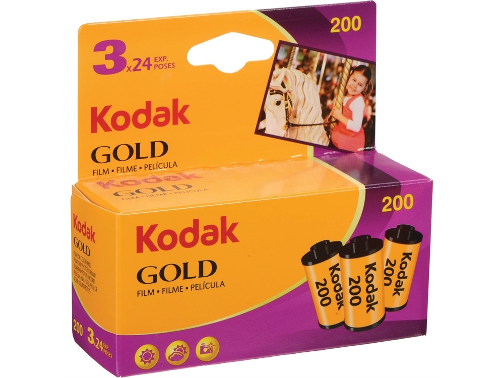 Kodak GOLD 200 Color Negative Film (35mm Roll Film, 24 Exposures, 3-Pack)