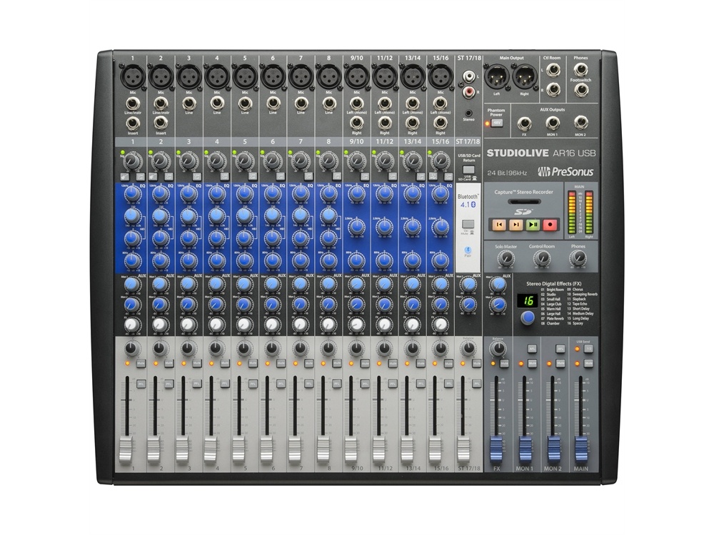 PreSonus StudioLive AR16 USB 18-Channel Hybrid Performance and Recording Mixer