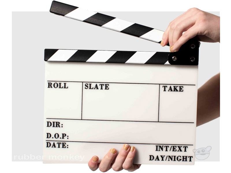 Pro Elite Clapper Board Slate - Black and White