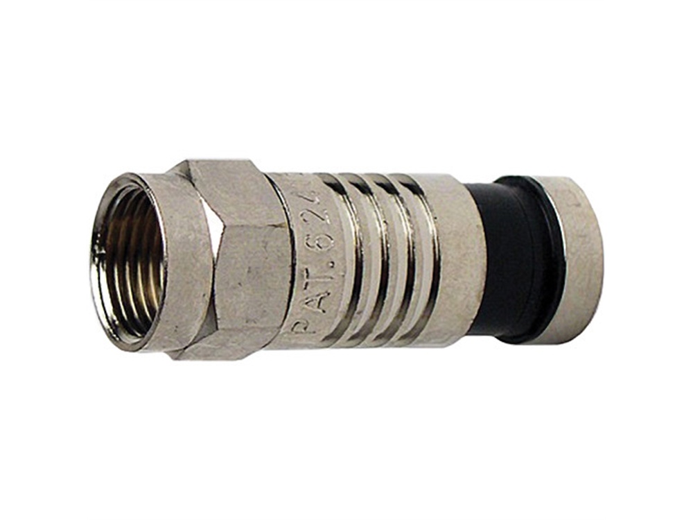 Platinum Tools F RG6 Nickel-Plated SealSmart Coaxial Compression Connector (10 Pieces Clamshell)