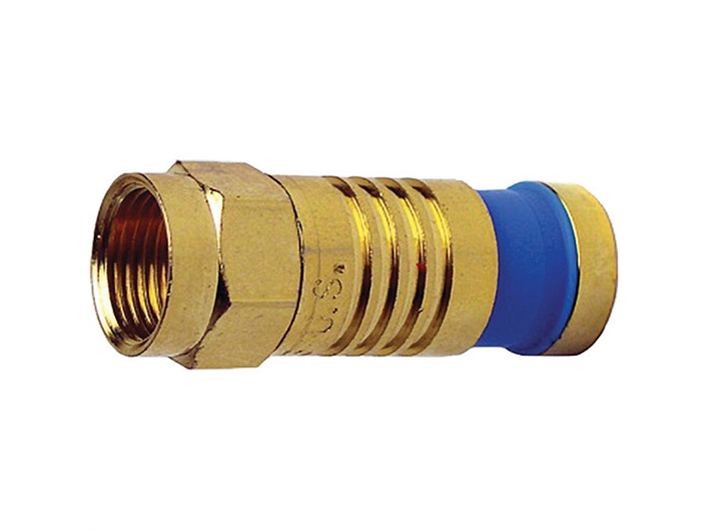 Platinum Tools F-Type Gold SealSmart Coaxial Compression RG59 Connector (10 Pieces Clamshell)