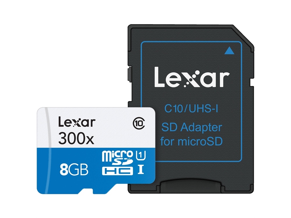 Lexar 8GB High Performance 633x microSDHC UHS-I Memory Card with SD Card Adapter