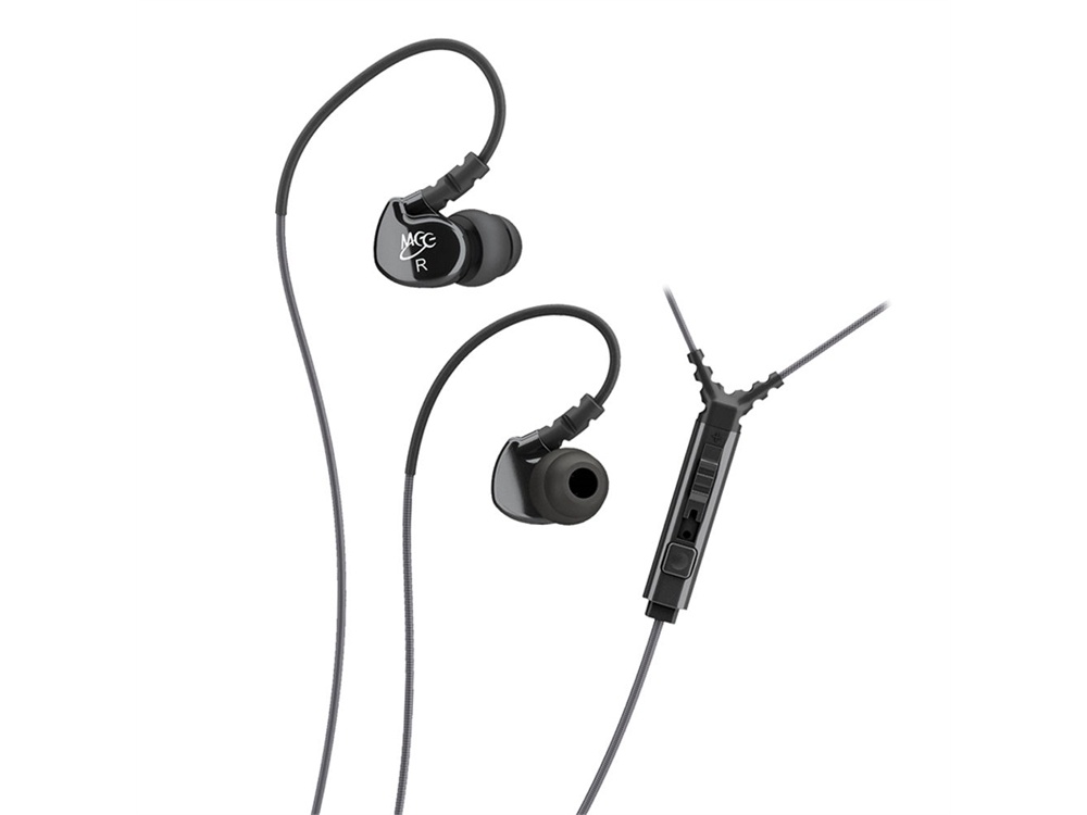MEElectronics Sport-Fi M6P Memory Wire In-Ear Headphones with In-Line Mic Remote Control (Black)
