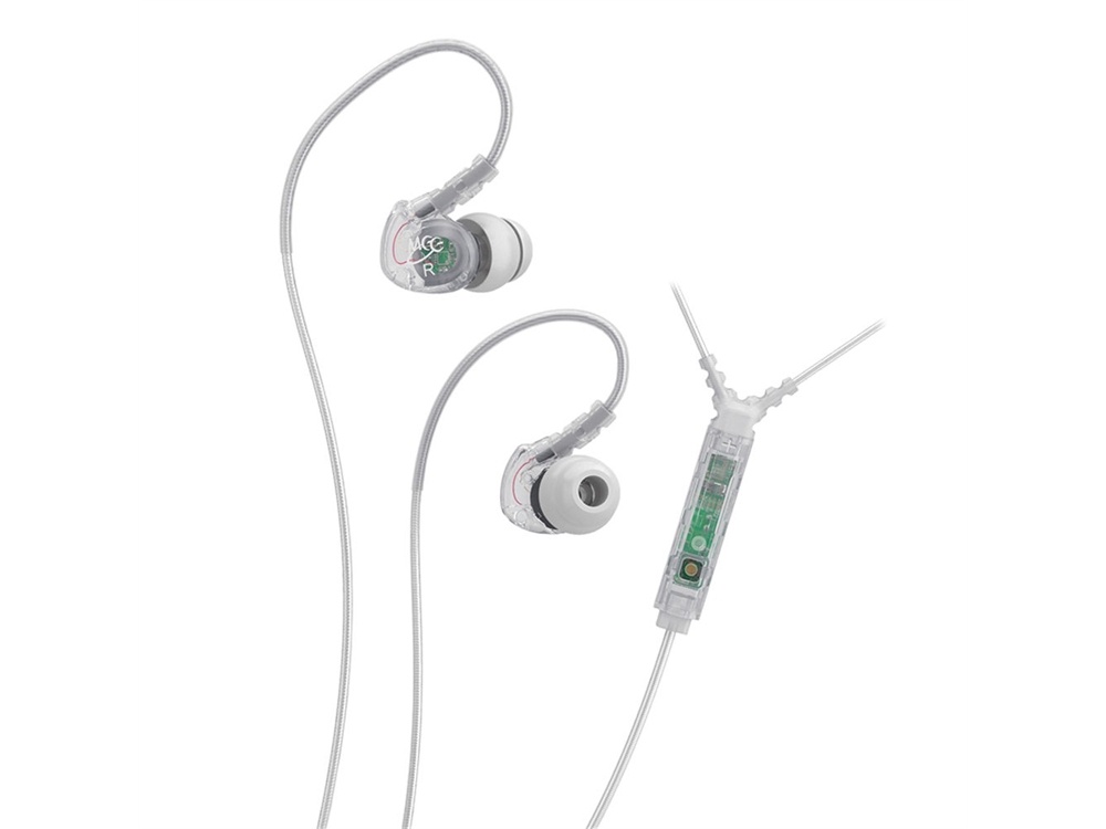 MEElectronics Sport-Fi M6P Memory Wire In-Ear Headphones with In-Line Mic Remote Control (Clear)