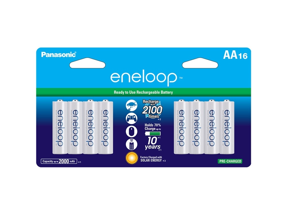 Panasonic Eneloop AA Rechargeable Ni-MH Batteries (2000mAh, Pack of 16)