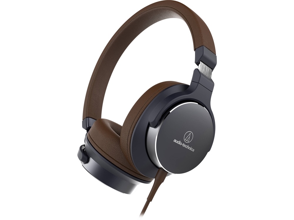 Audio Technica ATH-SR5BK On-Ear High-Resolution Audio Headphones (Navy/Brown)