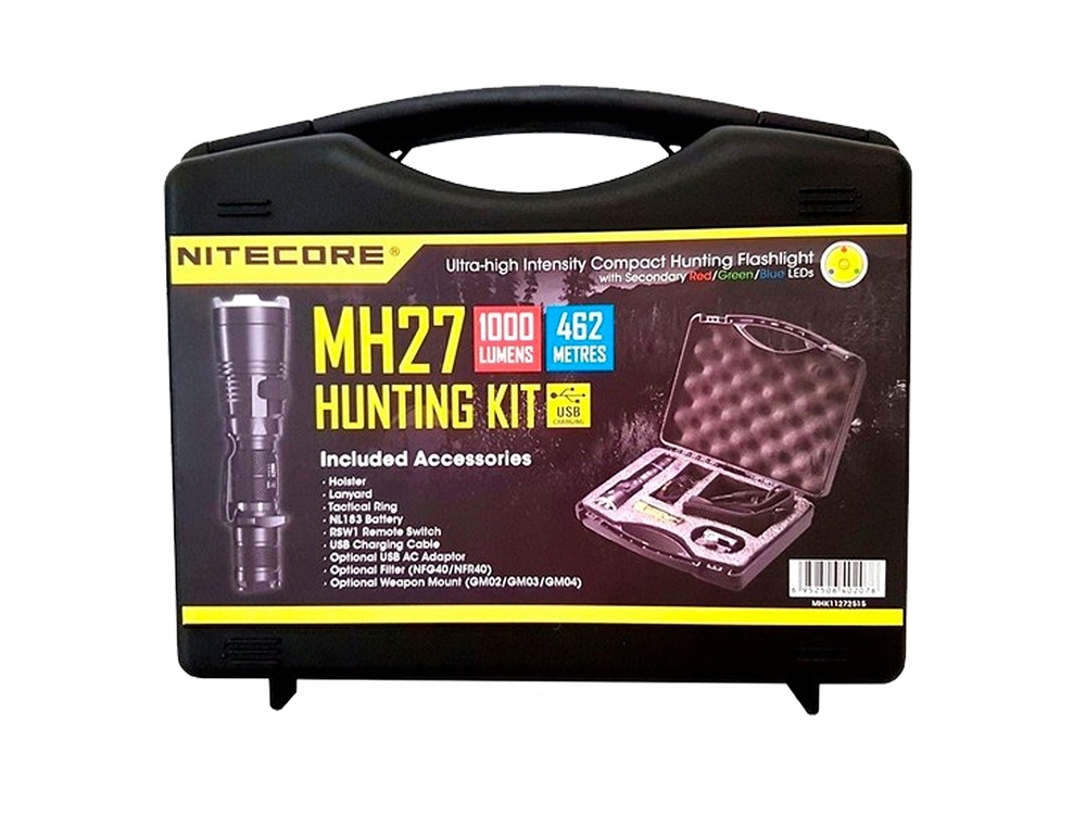 NITECORE MH27 Night Hunting Kit - 1000 Lumen LED Flashlight with Accessory Kit
