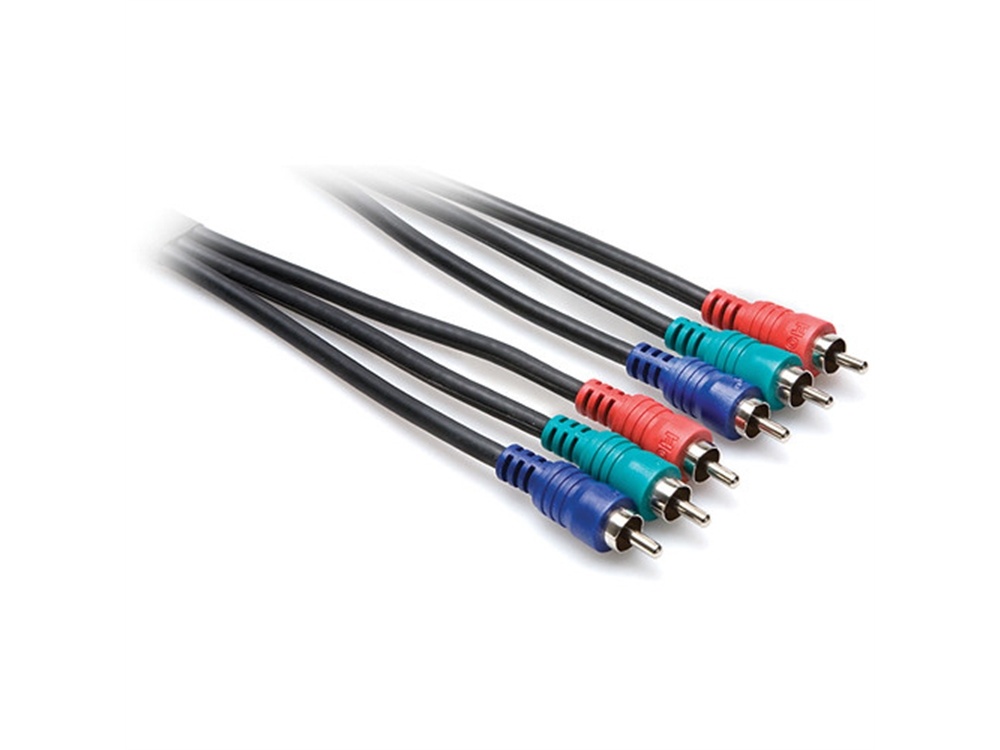 Hosa VCC-300.5 Component Video Cable, Triple RCA to Triple RCA (1.64')