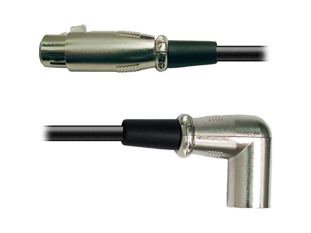 Hosa XRR-101.5 3-Pin XLR Female to XLR Angled Male Balanced Interconnect Cable - 1.5'