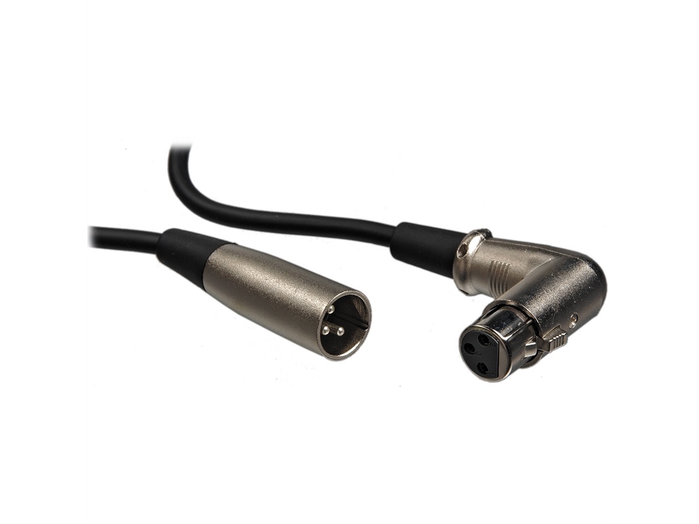 Hosa XFF-105 3-Pin XLR Male to XLR Angled Female Balanced Interconnect Cable - 5'