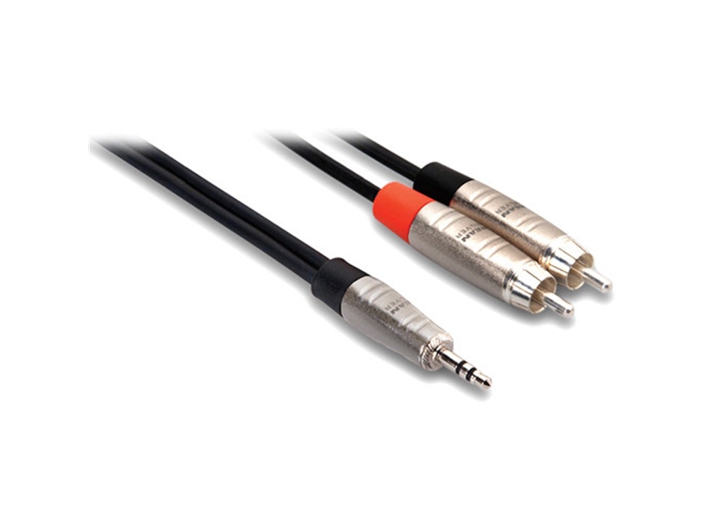 Hosa HMR-010Y REAN 3.5mm TRS to Dual RCA Pro Stereo Breakout Cable-10'