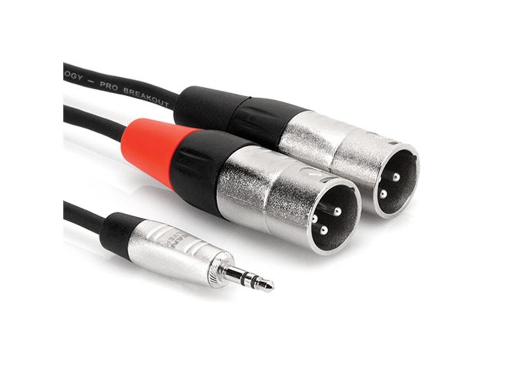 Hosa HMX-003Y 3.5" Stereo Mini to Dual 3-Pin XLR Male Breakout Cable (3')