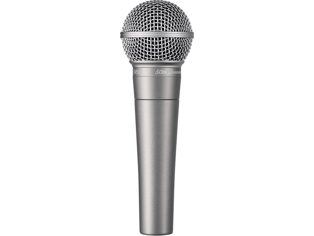 Shure SM58 50th Anniversary Edition Cardioid Dynamic Microphone (Silver)