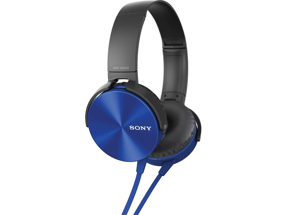 Sony MDRXB450 Extra Bass Headphones With In-Line Microphone Remote Control (Blue)