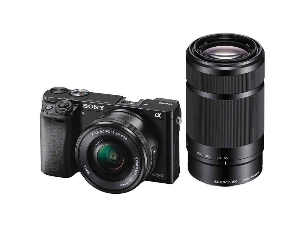 Sony a6000 Mirrorless Digital Camera with 16-50/55-210mm Twin Lens Kit (Black)